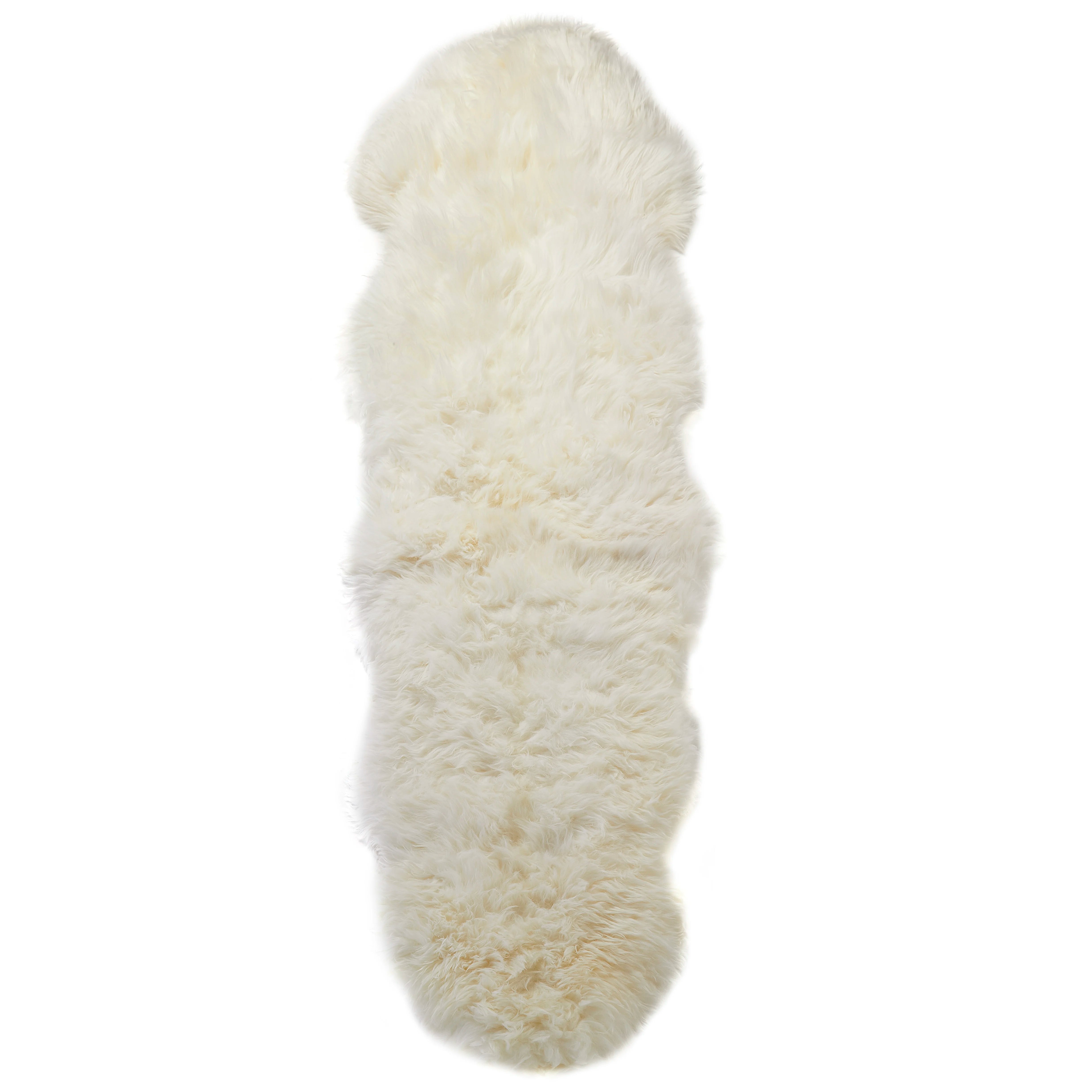 Double Natural White Sheepskin Rug